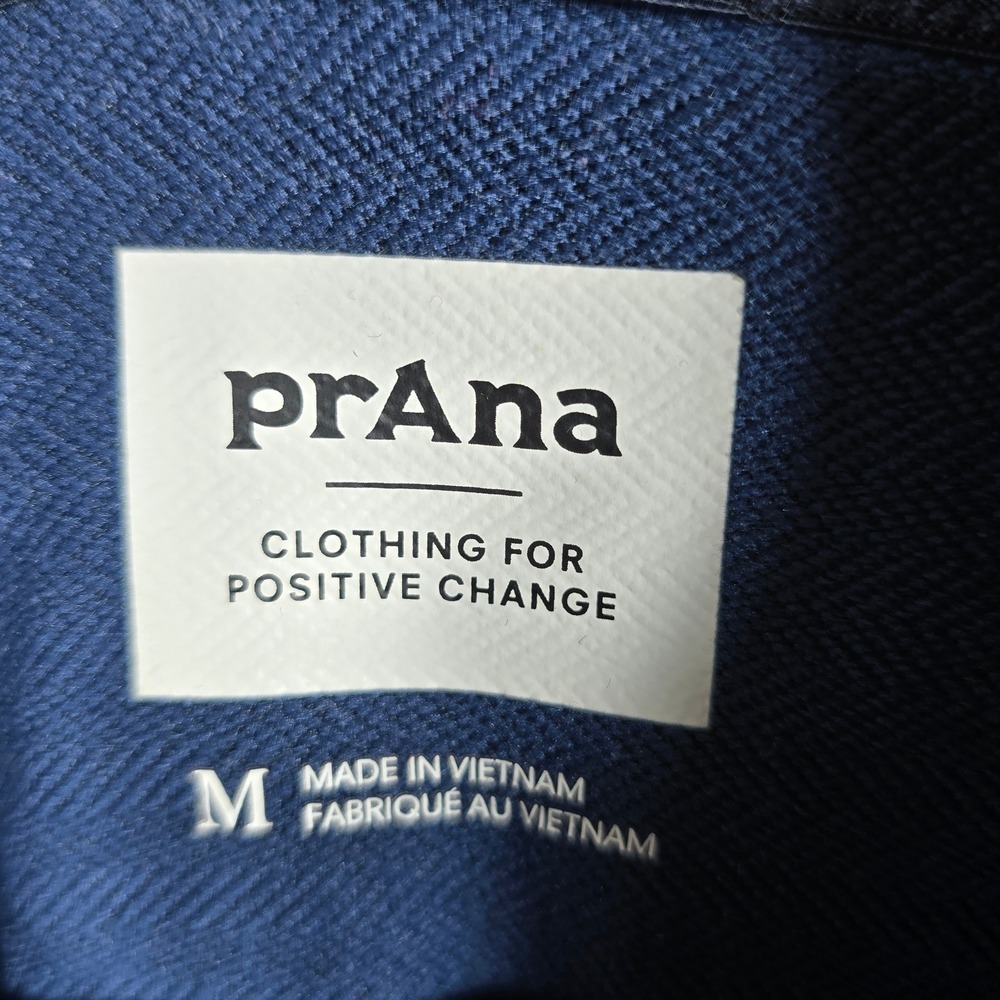 Prana Woman Navy Blue Heathered Pullover Hoodie Kangaroo Pocket Medium Outdoor - Picture 3 of 9